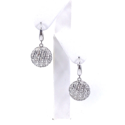 14K White Gold Circle Earrings - HK Jewels