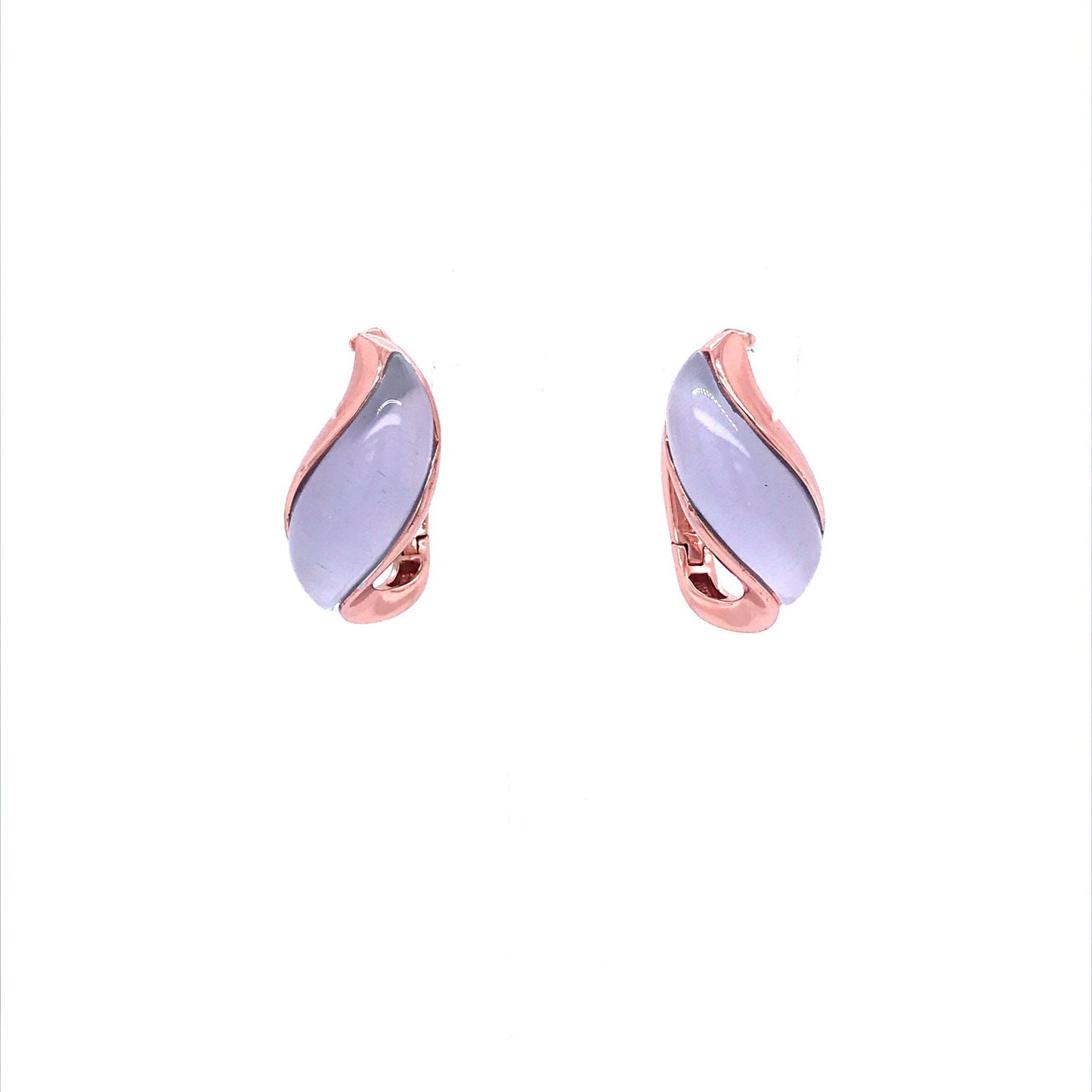 Rose Gold Plated Sterling Silver Purple Hoop Earrings - HK Jewels