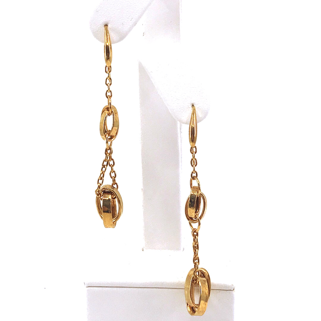 14K Gold Oval Link Earrings - HK Jewels
