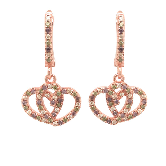 Rose Gold Plated Sterling Silver Earrings - HK Jewels