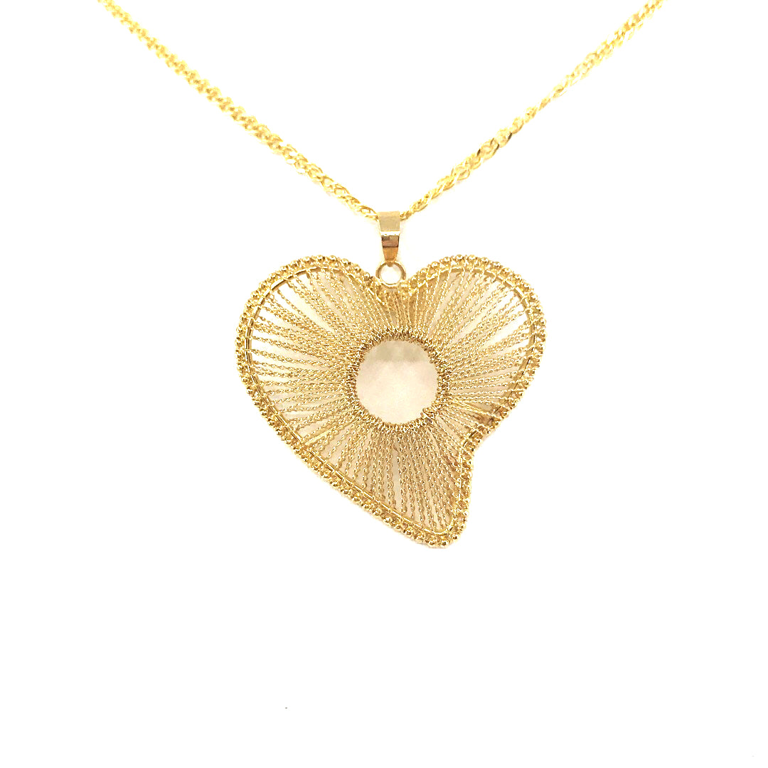 Gold Heart Pendant - HK Jewels