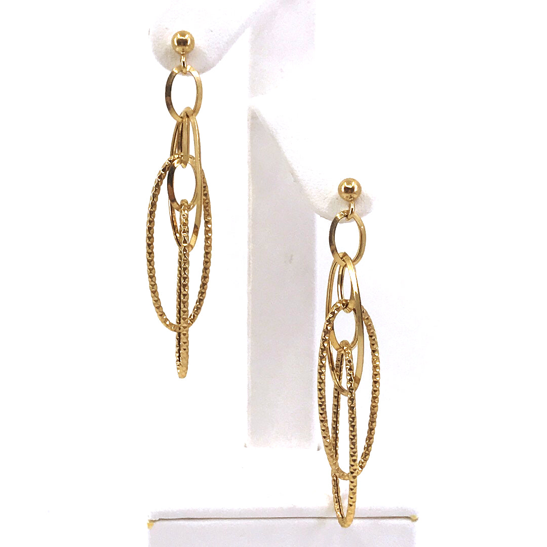 14K Gold Oval Loops Earrings - HK Jewels