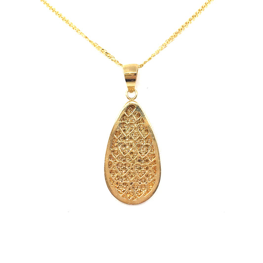 14K Gold Teardrop Pendant - HK Jewels