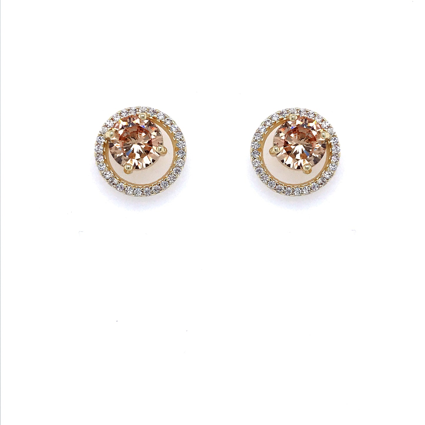 Surgical Steel Champagne Stone Studs - HK Jewels
