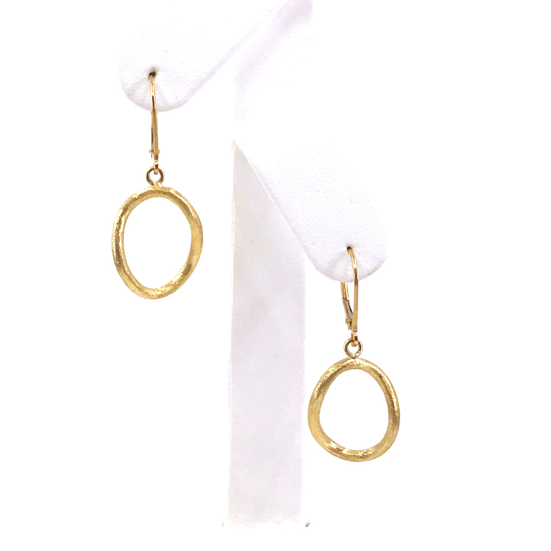 14K Gold Twisted Oval Earrings - HK Jewels
