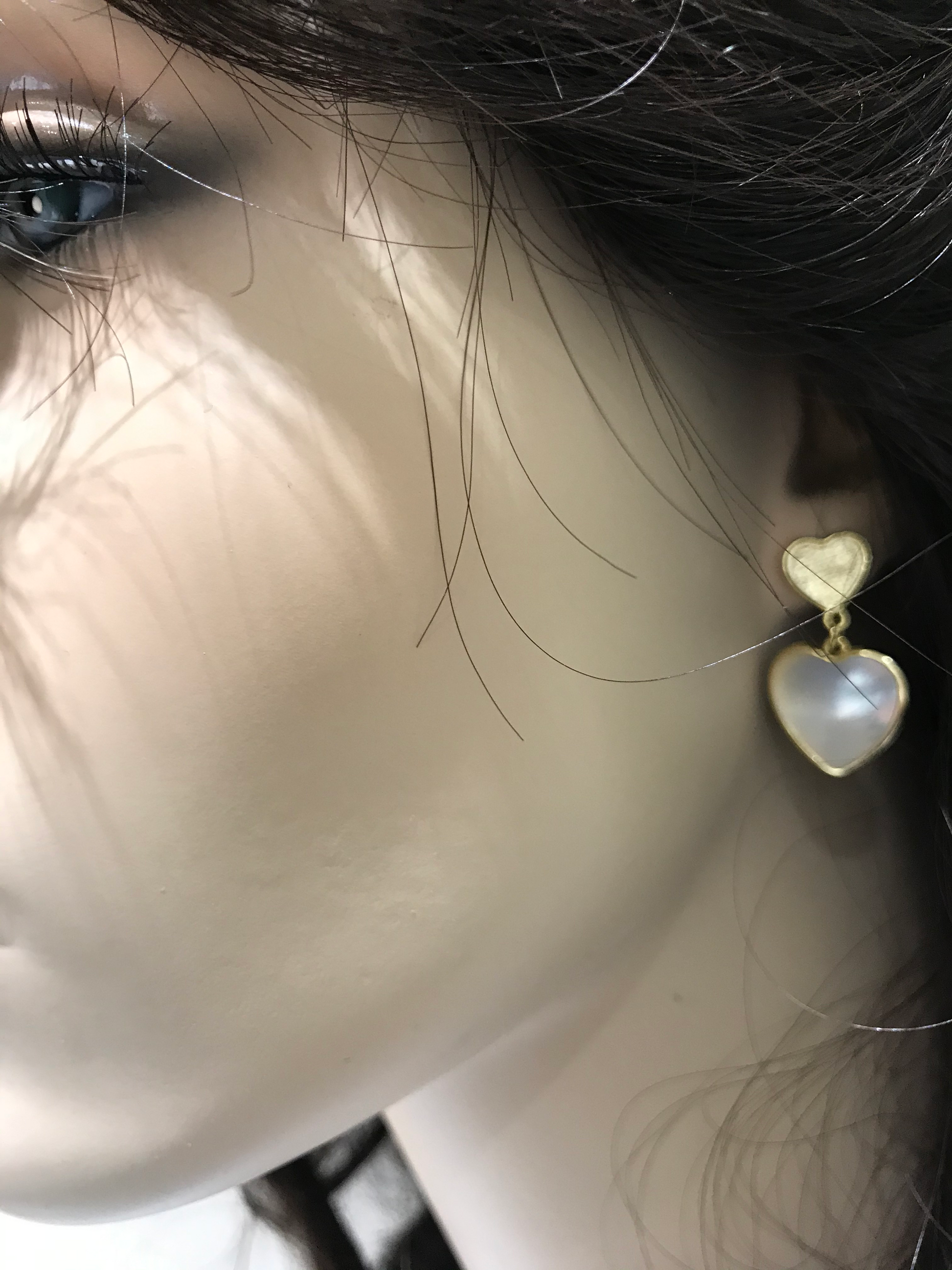 Gold Plated Sterling Silver Double Heart Earring - HK Jewels