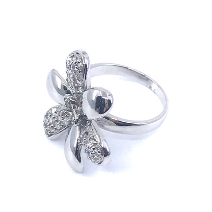 Sterling Silver Flower Ring - HK Jewels