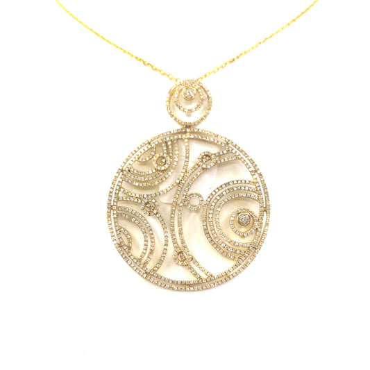 14K Gold Circle Pendant Necklace - HK Jewels