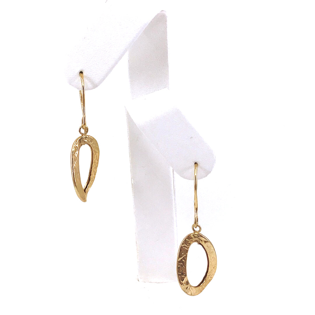 Gold Twisted Oval Earrings - HK Jewels