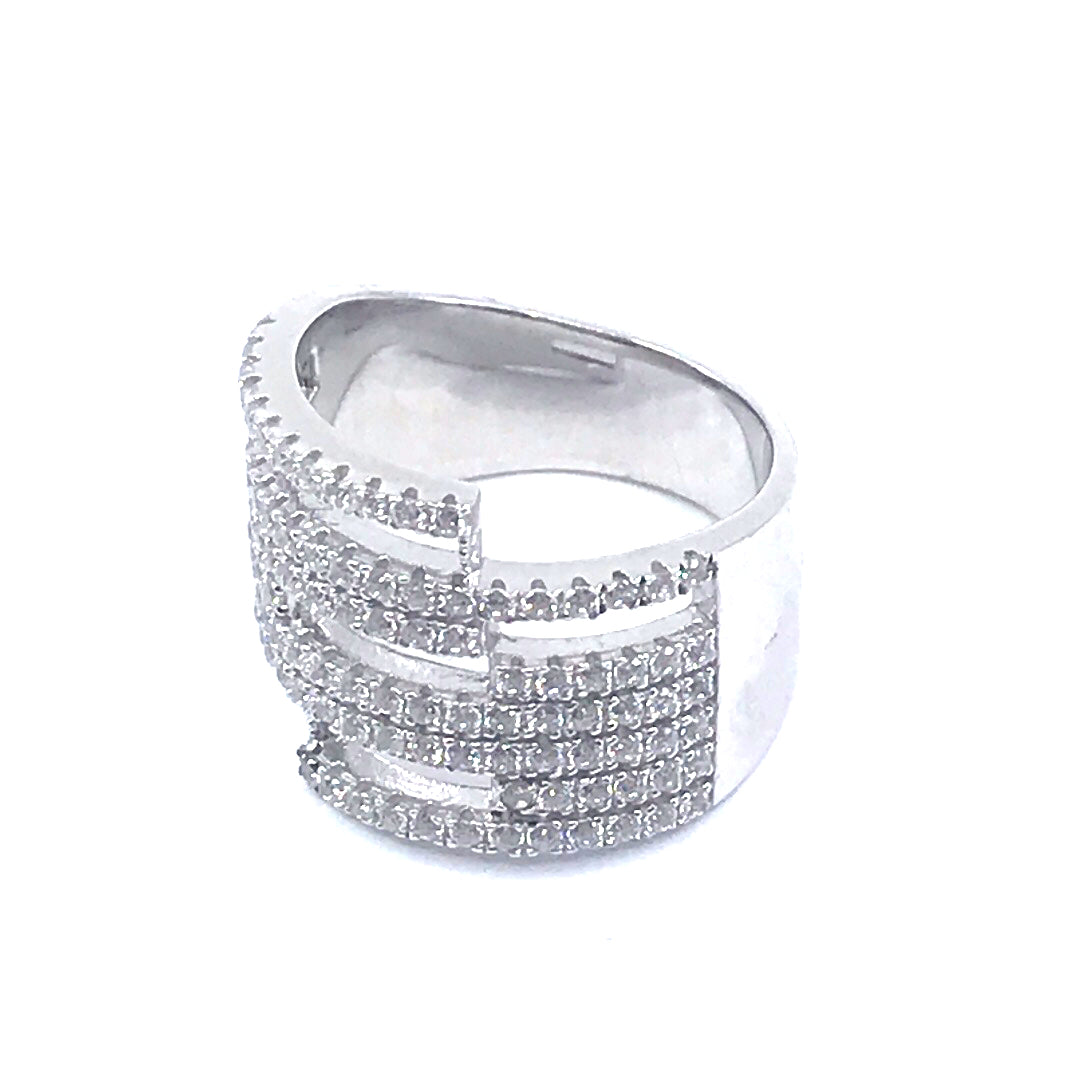 Sterling Silver Geometric Ring - HK Jewels