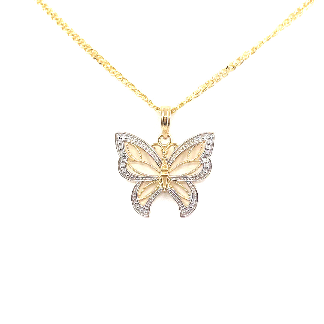 14K Gold Butterfly Pendant - HK Jewels