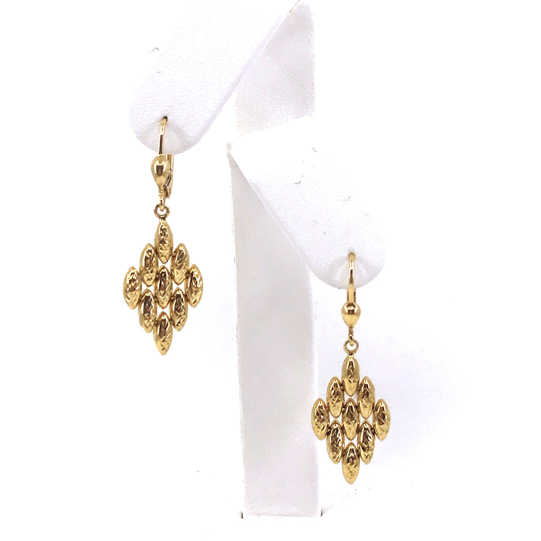 14K Gold Diamond-Shape Earrings - HK Jewels