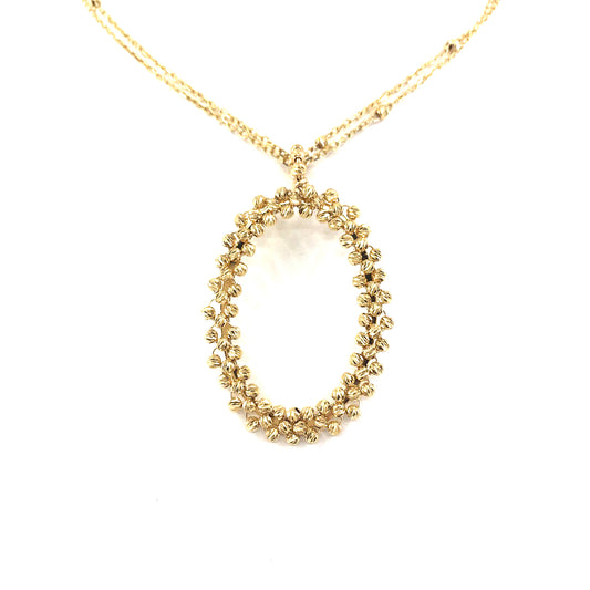 14K Gold Oval Pendant - HK Jewels