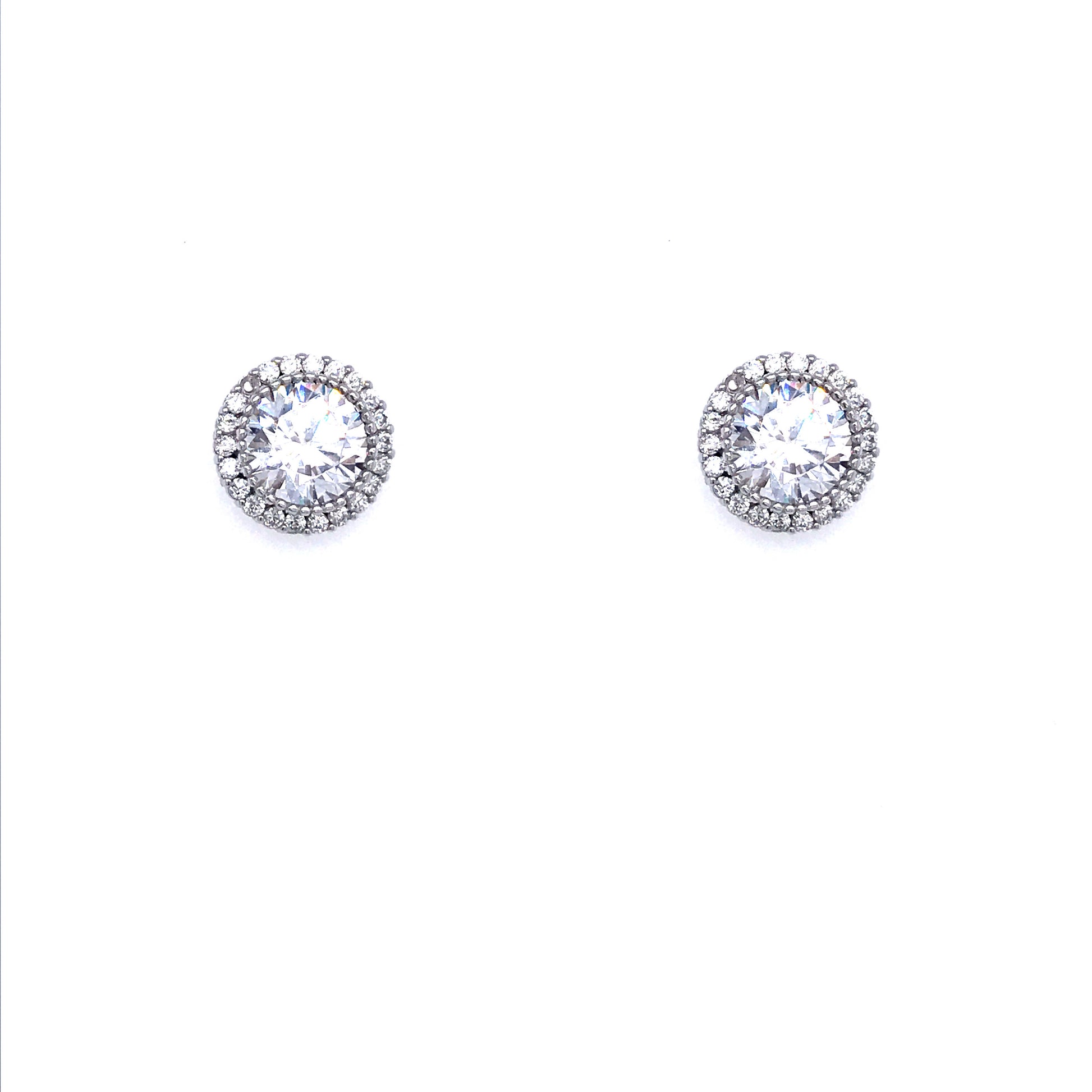 Sterling Silver Solitaire Studs - HK Jewels