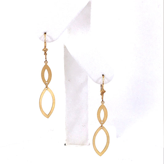 14K Gold Marquis-Shaped Earrings - HK Jewels