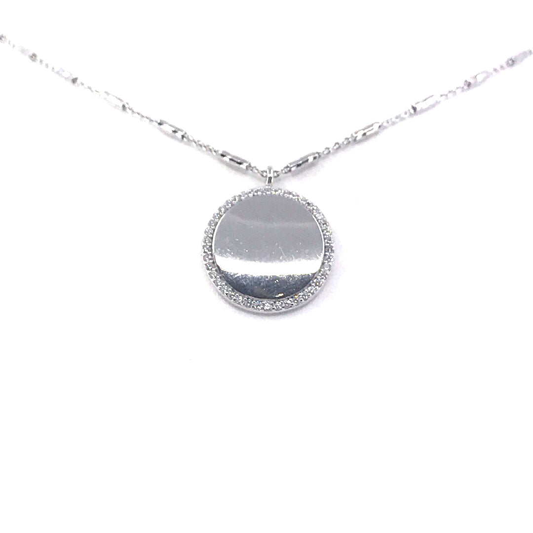 Sterling Silver Mirror Pendant - HK Jewels