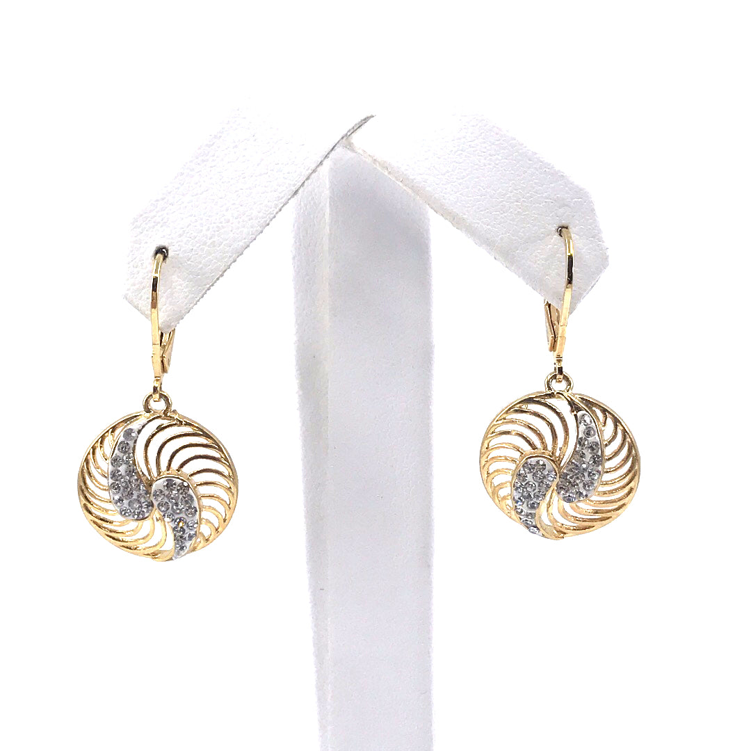 Gold Plated Sterling Silver Circle Earrings - HK Jewels