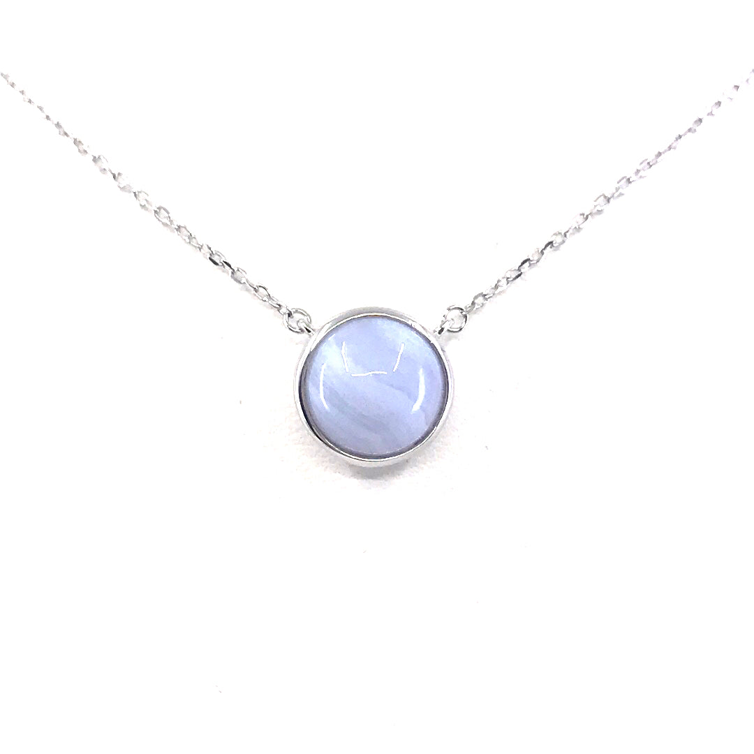 Sterling Silver Solitaire Necklace - HK Jewels