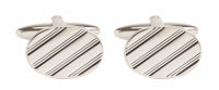 Stainless Steel Oval Cufflinks - HK Jewels