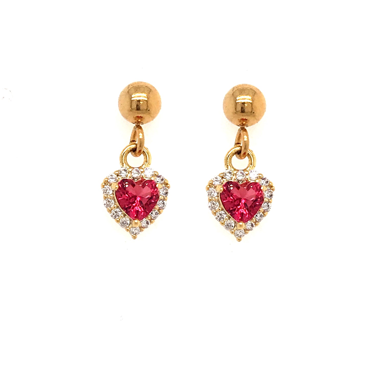 Surgical Steel Fuchsia Heart Earrings - HK Jewels