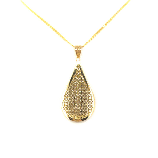 14K Gold Teardrop Pendant - HK Jewels