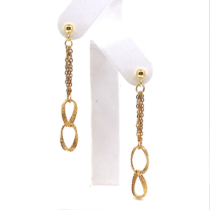 14K Gold Link Earrings - HK Jewels
