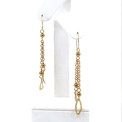 14K Gold Long Earrings - HK Jewels