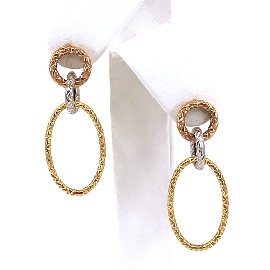 14K Gold Oval Earrings - HK Jewels