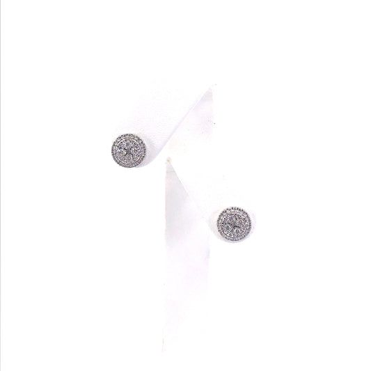 Micropave Circle Diamond Studs - HK Jewels