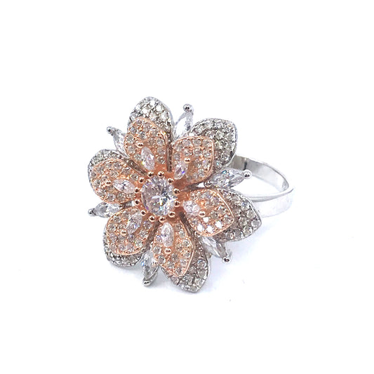 Sterling Silver Flower Ring - HK Jewels