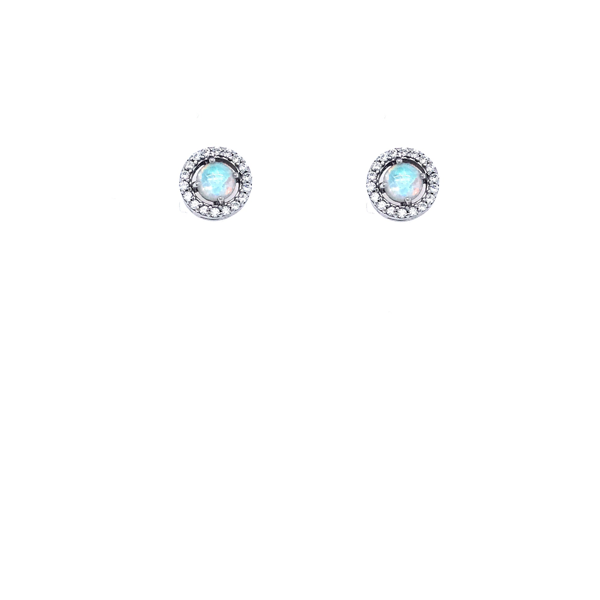 Sterling Silver Opal Stud Earrings - HK Jewels