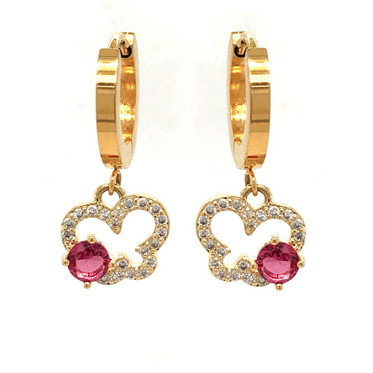 Surgical Steel Pink Butterfly Earrings - HK Jewels