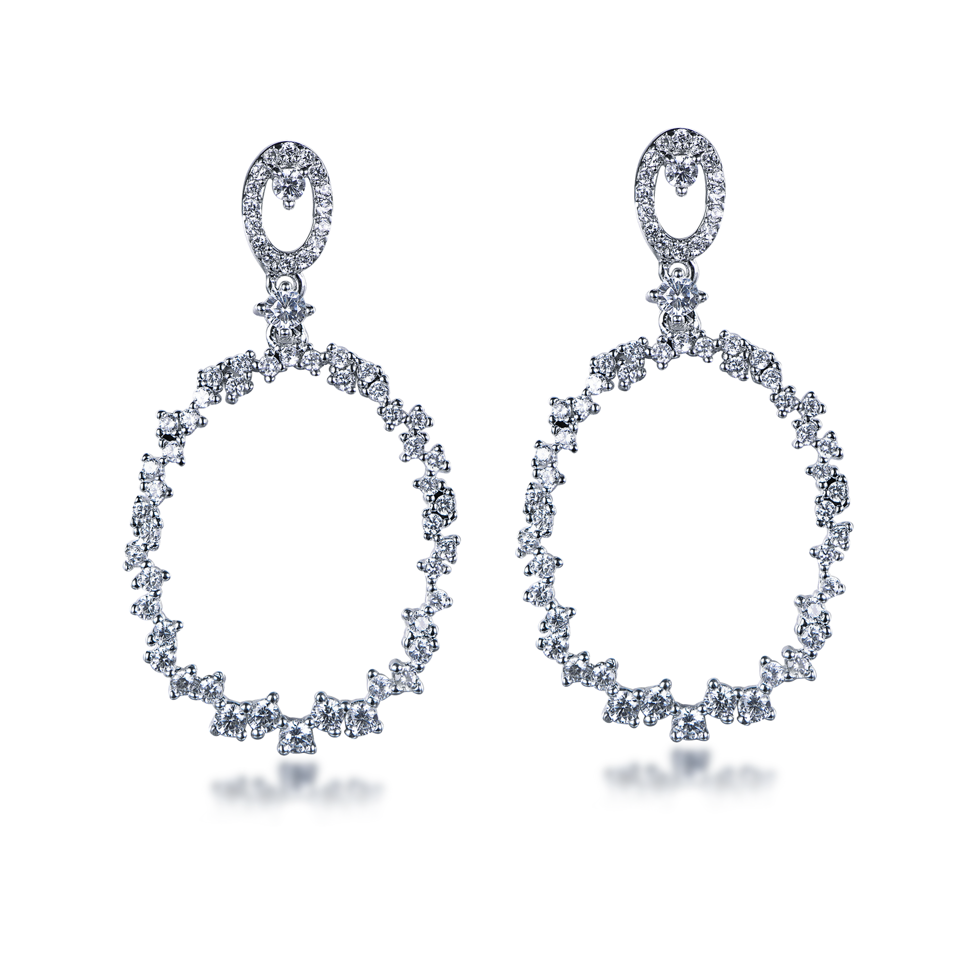 Sterling Silver Oval Cz Earring - HK Jewels