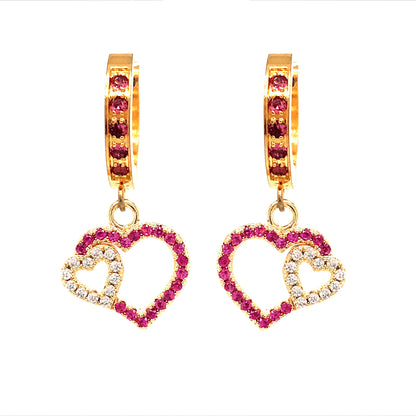 Surgical Steel Double Heart Earrings - HK Jewels