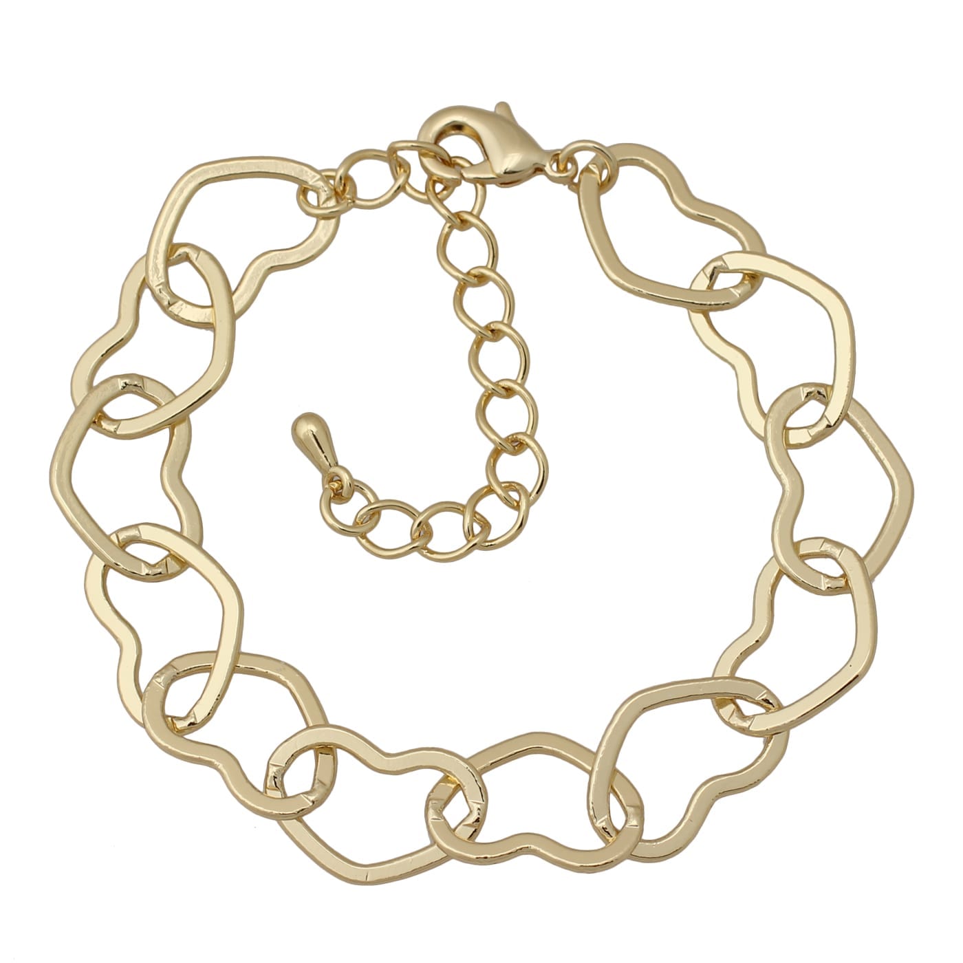 Gold Heart Link Bracelet - HK Jewels