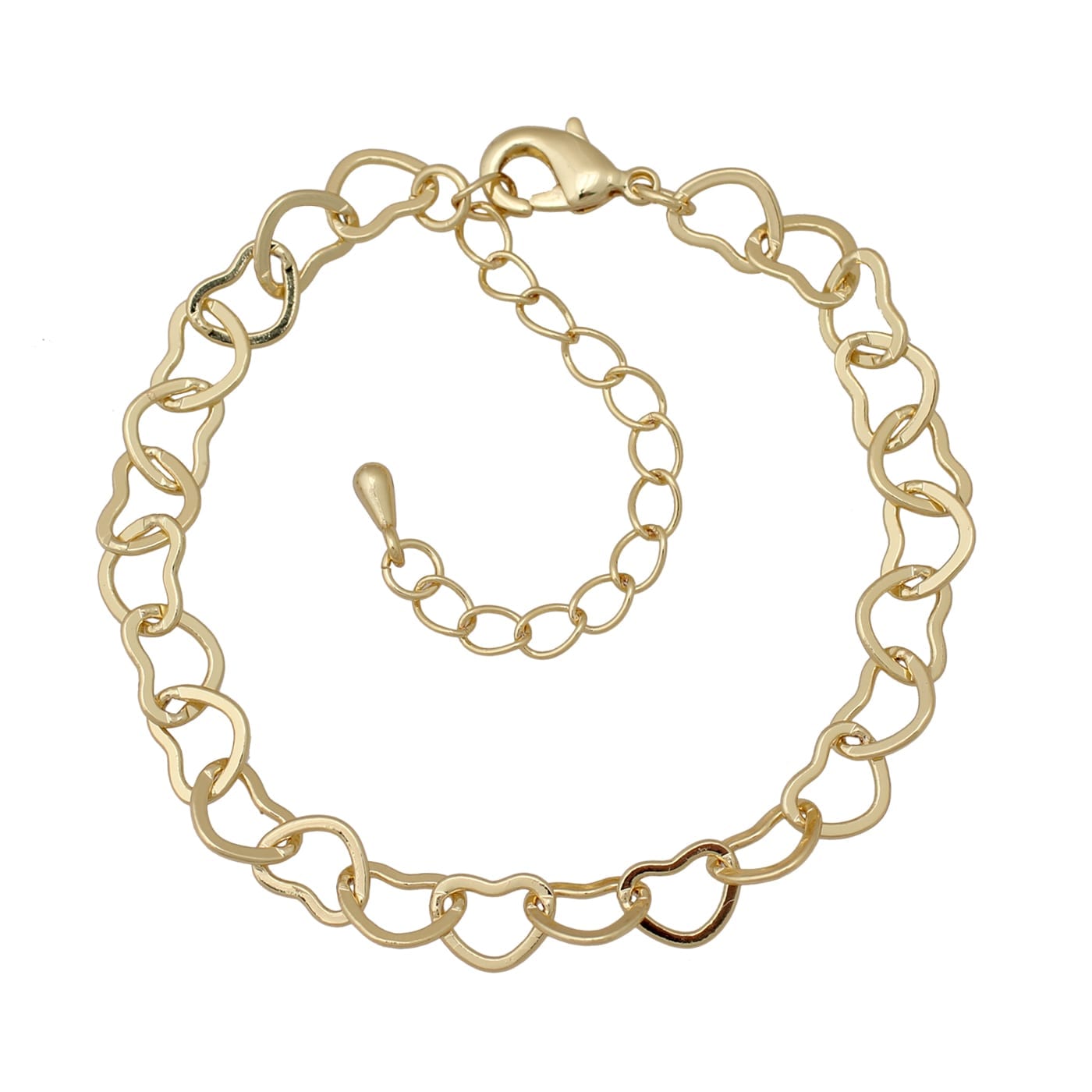 Gold Heart Link Bracelet - HK Jewels