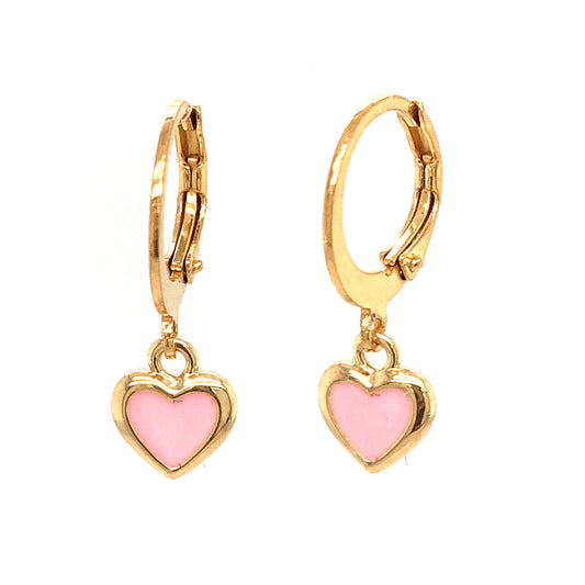 Surgical Steel Pink Heart Earrings - HK Jewels