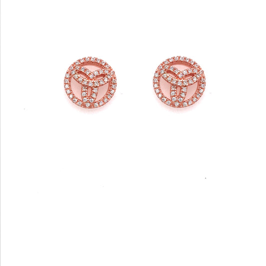 Rose Gold Plated Sterling Silver Circle Studs - HK Jewels