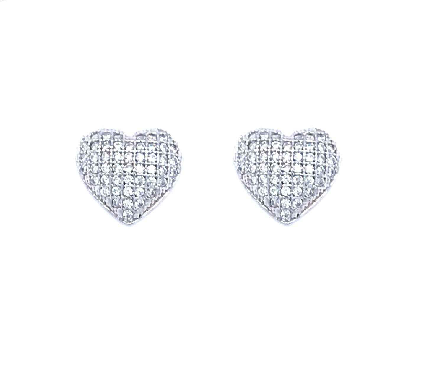 Sterling Silver Heart Stud Earrings - HK Jewels