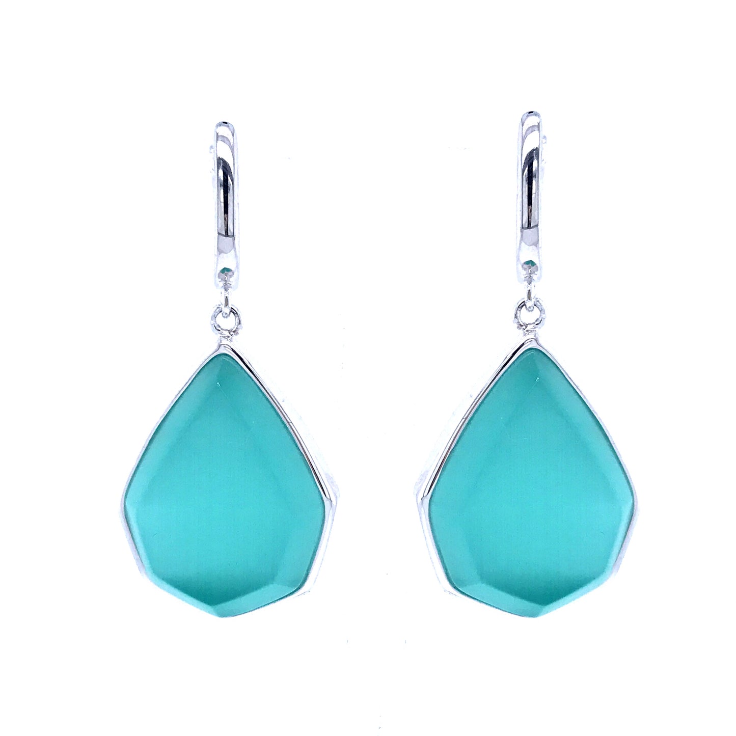 Sterling Silver Turquoise Flame Earrings - HK Jewels