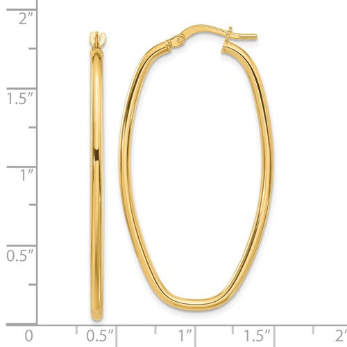 14k Yellow Gold Polished Hoop Earrings - HK Jewels