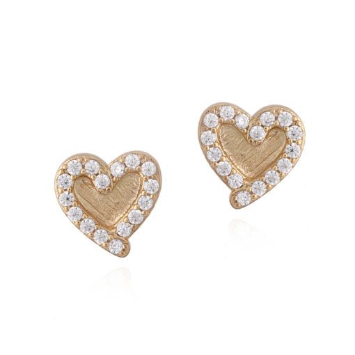 Outline Heart Clear CZ Stud Earring - HK Jewels