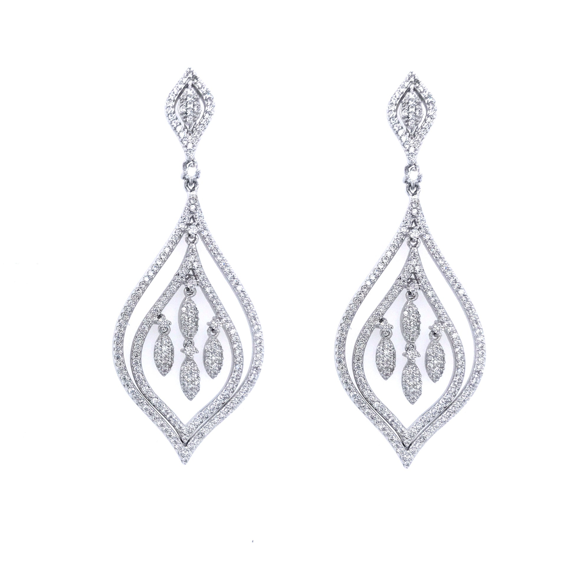 Sterling Silver Flame Earrings - HK Jewels