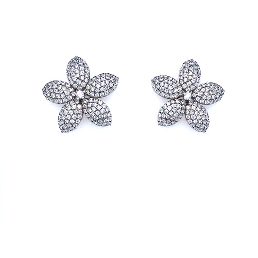 Sterling Silver Flower Studs - HK Jewels