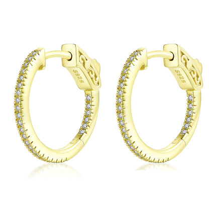 20mm Round Hoop Earrings with 1mm CZs - HK Jewels