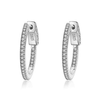 20mm Round Hoop Earrings with 1mm CZs - HK Jewels