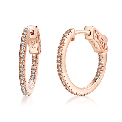 20mm Round Hoop Earrings with 1mm CZs - HK Jewels