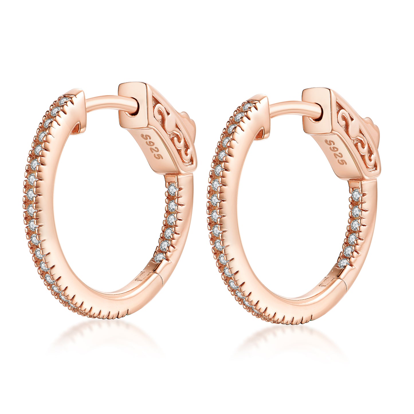 20mm Round Hoop Earrings with 1mm CZs - HK Jewels