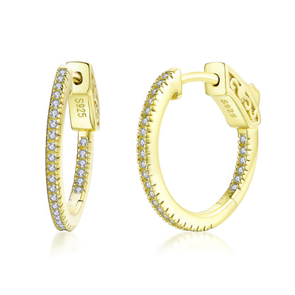 20mm Round Hoop Earrings with 1mm CZs - HK Jewels