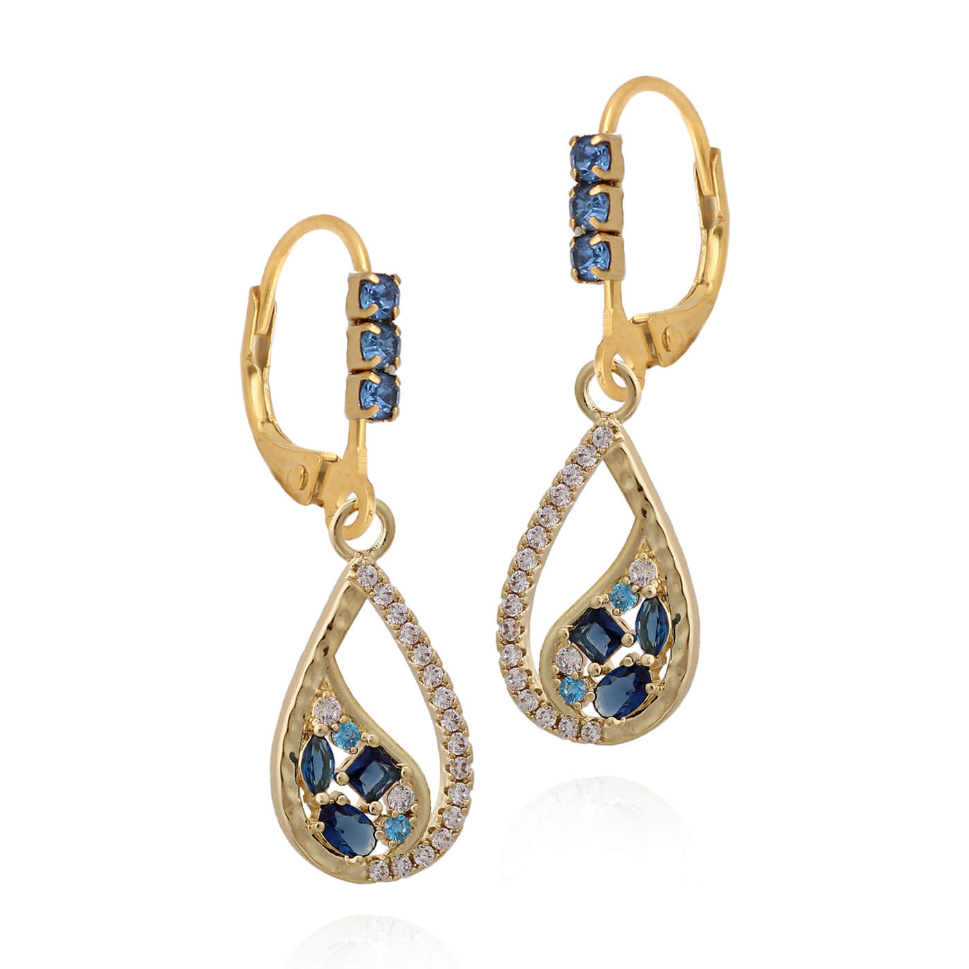 Surgical Steel Blue Saratoga Teardrop Earring - HK Jewels